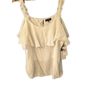 Women's Size 1X Cream Milkmaid Blouse Top 1X Fairycore Feminine Coquette NWT New